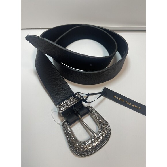 B-Low The Belt Black Leather Frank Belt Sz L New W/Missing Metal Point - Picture 1 of 9